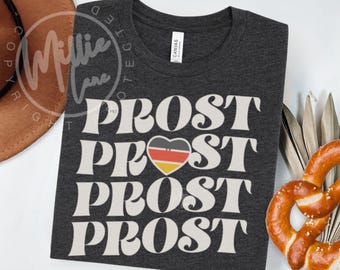 T-shirt Oktoberfest Prost, T-shirt Oktoberfest 2025, Fête de la bière allemande, T-shirt rétro bavarois, T-shirt assorti pour les groupes, Cadeau pour les amateurs de bière