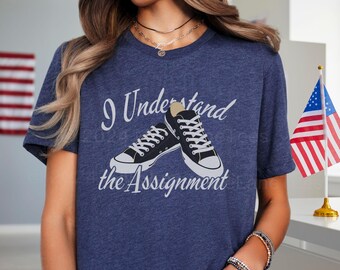 Vote Blue VP Sneakers Tee: "I Understand the Assignment" Election Shirt