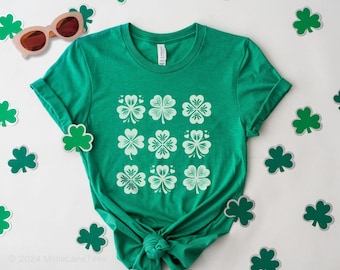 Camiseta de tréboles irlandeses de la suerte, camiseta de trébol para el Día de San Patricio, camiseta de San Patricio, camiseta de la suerte para mujer, regalos irlandeses, camisetas para profesores
