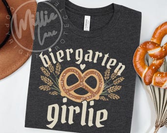 Oktoberfest Biergarten Girlie Shirt, German Pretzel Shirt, 2025 Beer Festival TShirt, Matching Group Drinking Shirt, Beer Lover Gift