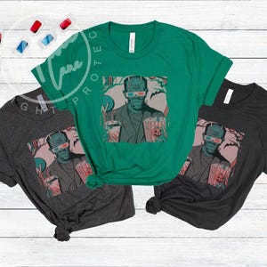 Vintage Frankenstein Halloween Shirt, Retro Horror Movie Tee image 3