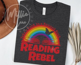 Regenbogen-Shirt für Leserebellen, T-Shirt des Clubs verbotener Bücher, Geschenk für Bücherliebhaber, Geschenk für bücherbegeisterte Bibliothekare, Geschenk für Aktivisten für Lesefreiheit