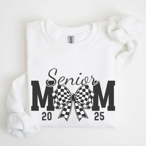 Senior Mom Sweatshirt, Coquette Bow Crewneck, Class of 2025 Game Day MOM Shirt, High School Senior 2025, Proud Mom Graduation Sweater