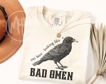 Funny Crow Shirt, Comfort Colors® Fall Black Bird Tee, Witchy Raven TShirt, Gothic Crow Lover Gift, Dark Academia Halloween Tee