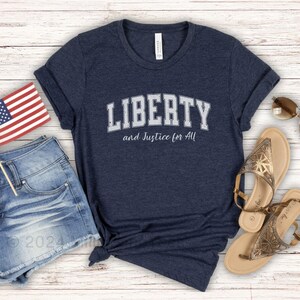 Liberty & Justice for All Shirt, Country Over Party Patriotic Tshirt, Blue Voter Activism Gift, Vote Democracy, Voting Apparel