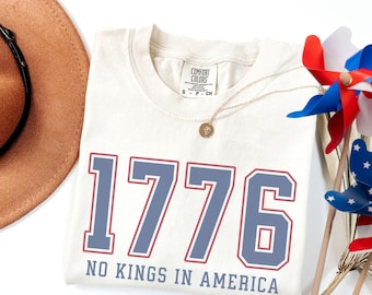 No Kings-shirt 1776, 250 Years of No Kings - Comfort Colors®-T-shirt, cadeau patriottisch pro-democratie activisme, shirt 4 juli