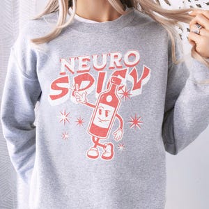 Neuro Spicy ADHD Autism Sweatshirt, Neurodivergent Youth & Adult ADHD Gift, Retro Cartoon Hot Sauce Crewneck, Neurospicy Kids or Adult Shirt