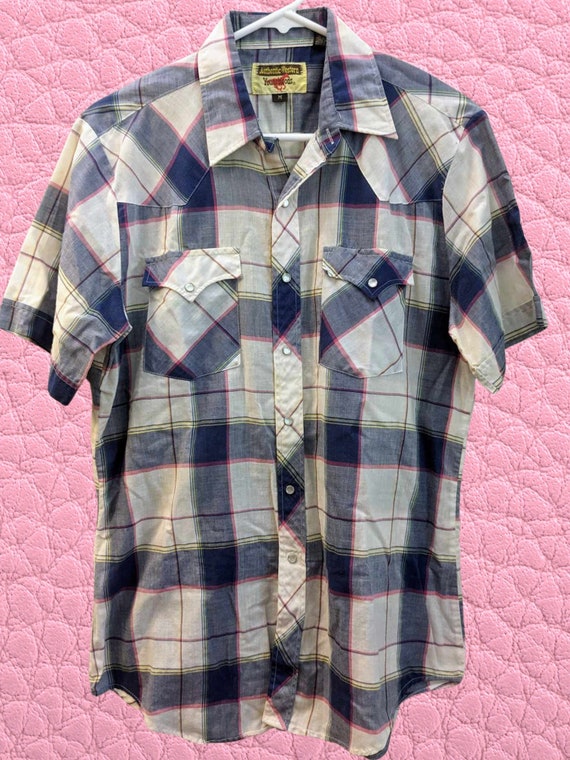 1980s Plaid Western Shirt