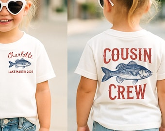 Custom cousin crew family lake trip shirt, Kids lake vacation matching group tshirt, Matching cousins 2026 lake crew personalized t shirt