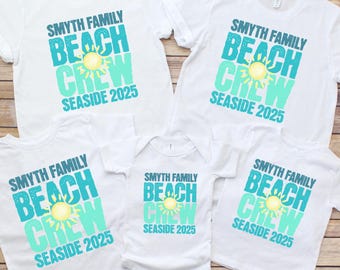 Custom family beach trip shirt Matching group family beach vacation shirt Personalized beach crew tshirt Comfort Color Summer 2025 vacation