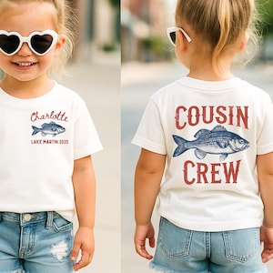 Custom cousin crew family lake trip shirt Kids lake vacation matching group tshirt Matching cousins 2025 lake crew personalized t shirt