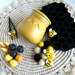 Bee themed fine motor skills set Montessori toy Occupational therapy Loose parts Toddler toy Toddler gift Preschool toy Educational toy