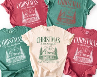 Family matching Christmas shirt Mountains Christmas vacation Comfort Colors group tshirt for mountain trip