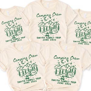 Camiseta personalizada para viaje de campamento familiar Camiseta de vacaciones familiares grupales a juego Regalo personalizado para amantes del aire libre Camiseta de regalo de campamento personalizada
