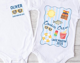 Custom cousin crew family lake trip shirt Kids lake vacation matching group tshirt Matching cousins 2025 lake crew personalized t shirt