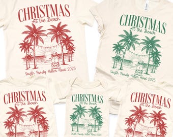 Christmas at the beach family shirt Matching family Christmas sweatshirts Beach Xmas group tshirt