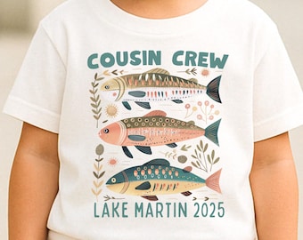 Custom cousin crew family lake trip shirt Kids lake vacation matching group tshirt Matching cousins 2025 lake crew personalized t shirt