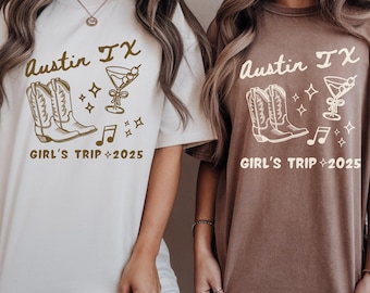 Personalized girls trip shirt Matching group Austin Texas vacation tshirt Girls birthday weekend Comfort Colors Friends trip t shirt