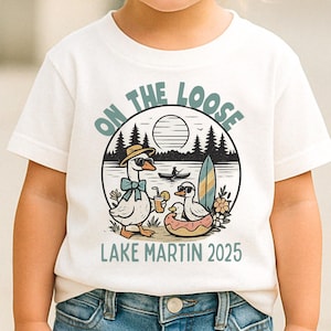 Kids lake vacation matching group shirt Custom family lake trip tshirt Matching cousins 2025 lake crew personalized shirt Cute silly goose