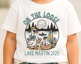 Kids lake vacation matching group shirt Custom family lake trip tshirt Matching cousins 2025 lake crew personalized shirt Cute silly goose