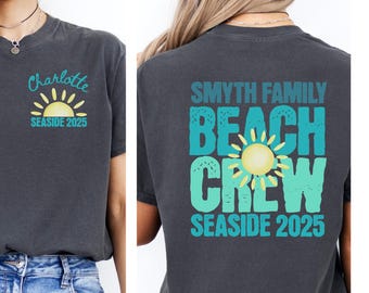 Comfort Colors family beach trip shirt Matching group family beach vacation shirt Personalized beach crew tshirt Custom Summer 2025 vacation