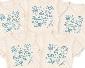 Custom family river trip shirt Matching group river crew t shirt Family tubing whitewater rafting tshirt River kayaking friend trip tee