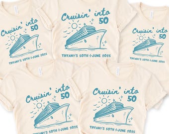 Custom 50th birthday cruise shirt Matching birthday cruise group tshirt Personalized 50th birthday girls trip birthday weekend cruise