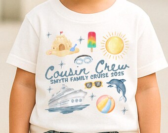 Custom cousin crew family cruise shirt Kids cruise vacation matching group tshirt Matching cousins 2025 cruise crew personalized t shirt