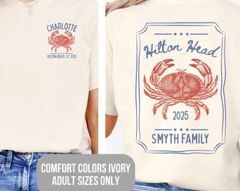 Comfort Colors family beach trip shirt Matching group family beach vacation shirt Personalized beach crew tshirt Custom Summer 2025 vacation