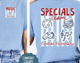 Comfort Colors school music teacher shirt, Custom specials team matching back to school sweatshirt, Personalized music teacher gift