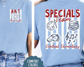 Comfort Colors art teacher shirt, Custom Specials Team tshirt, Group matching back to school sweatshirt, First day of school t shirt