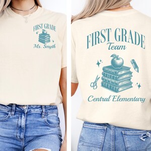 Custom first grade team teacher shirt Comfort Colors back to school matching 1st grade team tshirt Personalized  first grade teacher gift