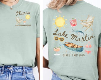 Custom Comfort Colors lake trip shirt Matching group lake crew t shirt Personalized girls trip lake vacation tshirt Summer 2025 vacation tee