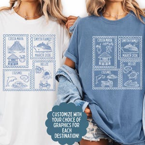 Custom family cruise shirt with destinations, Comfort Colors group cruise tshirt