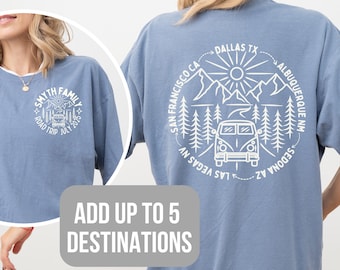 Custom matching family road trip shirt Comfort Colors group road trip vacation tshirt Personalized road trip shirt with custom destinations