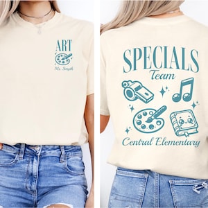 Custom specials team art teacher shirt Comfort Colors back to school matching team tshirt Personalized school art teacher tshirt gift