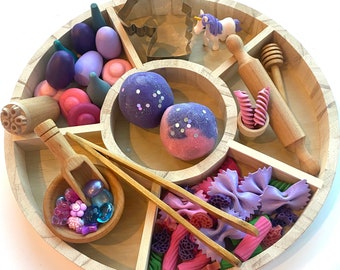 Unicorn Sensory Bin Loose Parts Tinker Tray, Montessori Open Ended Play, Fine Motor Skills, Preschool Toddler Kids Gift, Sensory Kit Tray