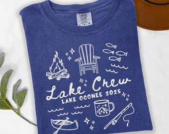 Custom family lake trip Comfort Colors shirt Matching group family lake vacation t shirt Personalized lake crew tshirt Summer 2025 vacation