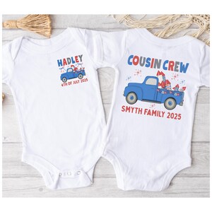 Custom cousin crew July 4th matching shirt Kids Fourth of July group tshirt Matching family cousins 4th of July 2025 personalized t shirt