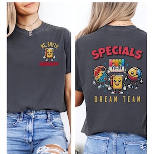 Personalized specials team teacher shirt Librarian tshirt Music teacher shirt PE teacher shirt Art teacher Comfort Colors Back to school