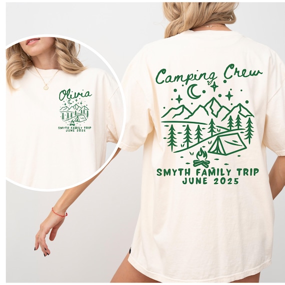 Custom family camping trip shirt Matching group family vacation t shirt Personalized gift for outdoors lover Custom camping gift shirt