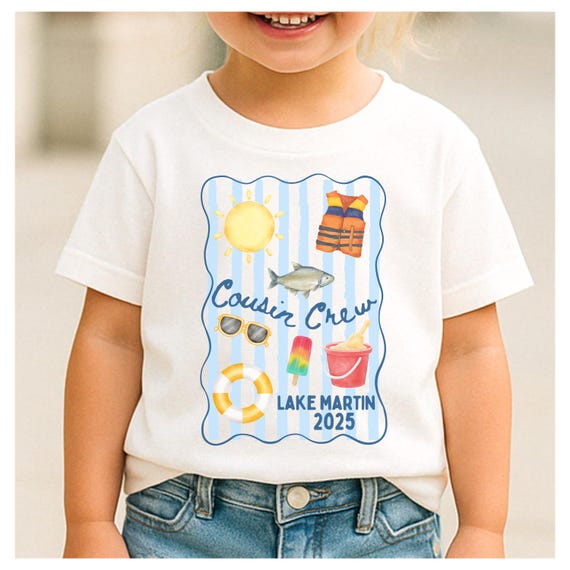 Custom cousin crew family lake trip shirt Kids lake vacation matching group tshirt Matching cousins 2025 lake crew personalized t shirt