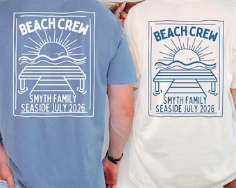 Comfort Colors family beach trip shirt, Custom group beach vacation t-shirt, Personalized beach crew tshirt, Matching summer 2026