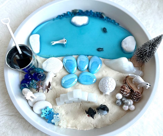 Occupational Therapy Winter Sensory Bin Fine Motor Skills Messy Play Small World...