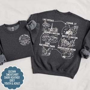 Comfort Colors road trip shirt, Custom family road trip sweatshirt with destinations, Friend group road trip souvenir keepsake image 3