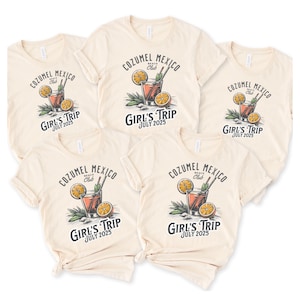Comfort Colors girls trip vacation shirt Custom friend group beach trip t shirt Personalized vintage style drink tshirt Summer 2025 trip