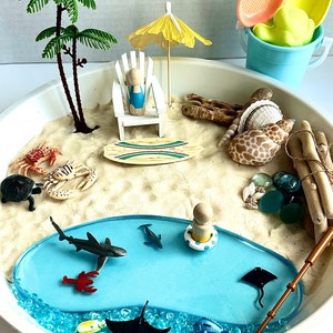 Summer sensory bin Occupational therapy Montessori toys Kids gift Messy play Small world play Fine motor skills Toddler sensory tray Autism