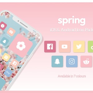 6700+ Frühlingsfarben App Icons, Regenbogen Pastell Palette Icons, Minimalistische ästhetische IOS Icon Set, süßes rosa blaues Android iPhone Icon Pack