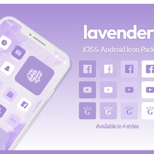 2000+ Pastel Purple iOS App Icons, Lavender Aesthetic Android Phone Icons, Minimal Phone Icon Pack, Phone Widget and Wallpaper Background