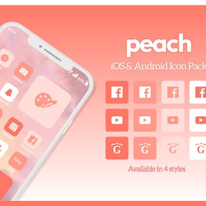 2000+ Peach iOS App Icons, Peachy Fall Aesthetic Android Phone Icons, Minimal Phone Icon Pack, Phone Widget and Wallpaper Backgrounds